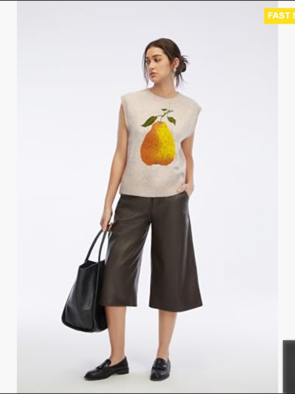 Cropped Sweater Vest Y2K Oversized Loose Fit Knit Sleeveless Top Casual - Picture 7 of 7
